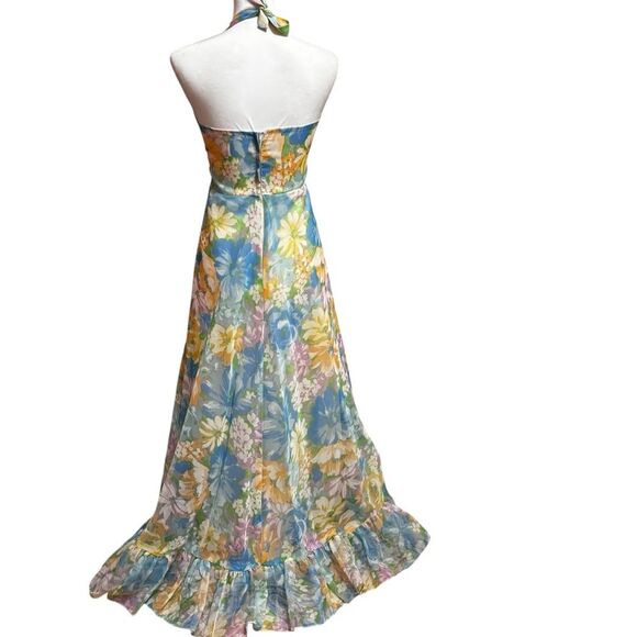 Vintage Union-Made Floral Halter Maxi Dress & Jacket Set | EUC - Picture 5 of 11
